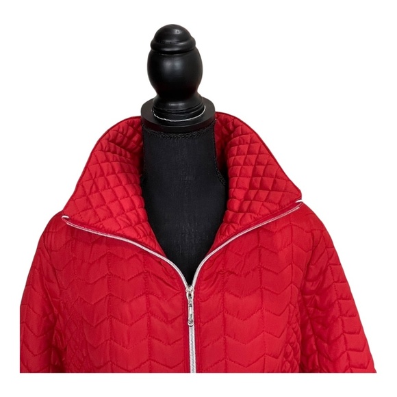 Today’s Designer Red Quilted Women's Puffer Jacket Size M - Picture 2 of 14